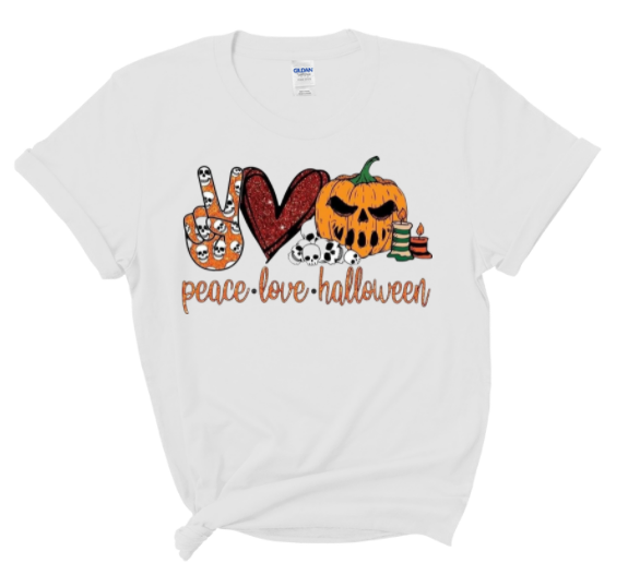 Peace love halloween tshirt