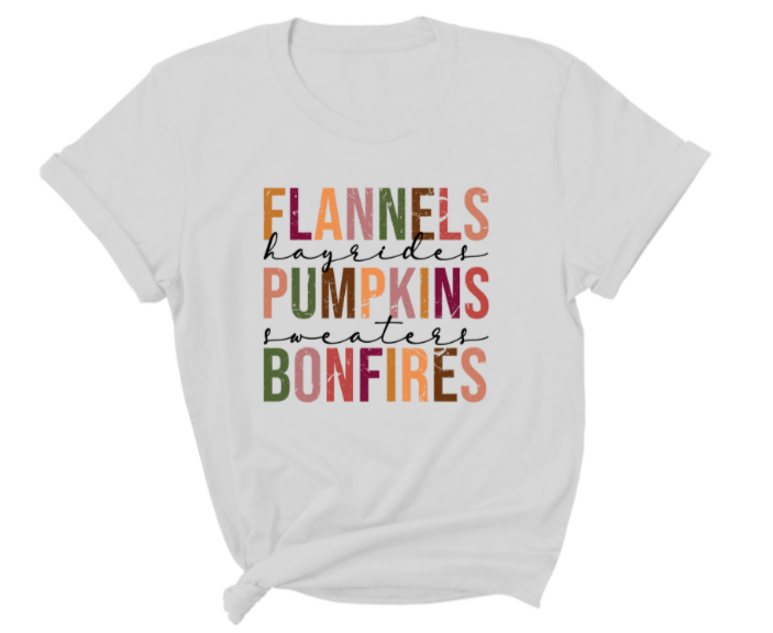 Flannels Pumpkins Bonfires T-shirt