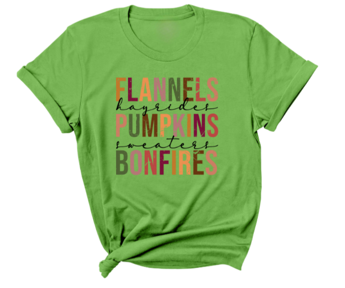 Flannels Pumpkins Bonfires T-shirt