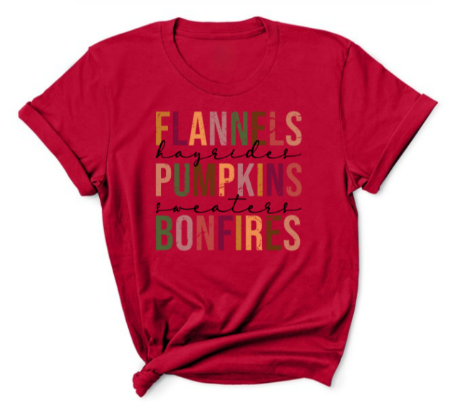 Flannels Pumpkins Bonfires T-shirt